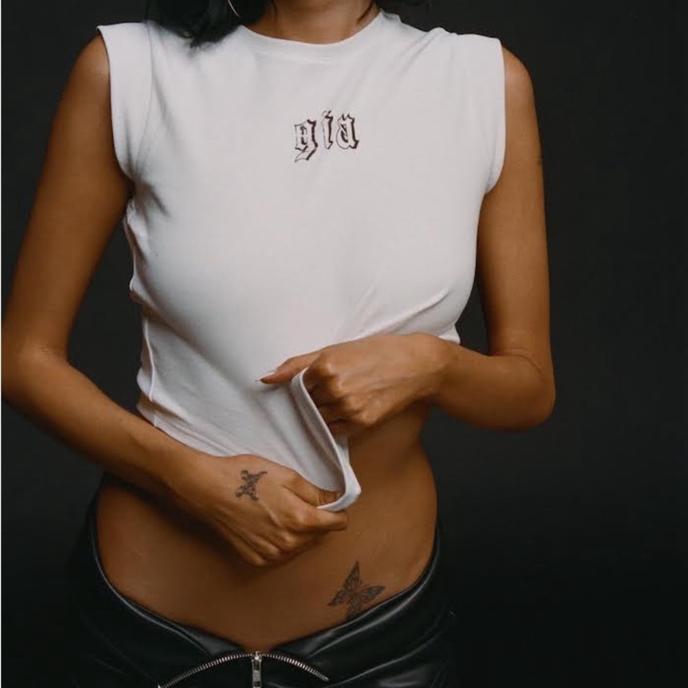 NWT I.AM.GIA White Muscle Tee ICON TANK